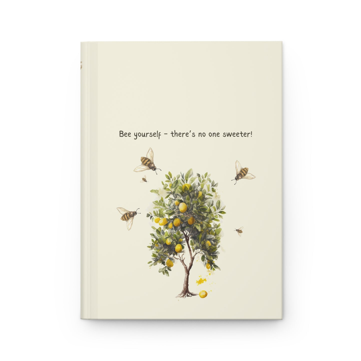 Bee Yourself Hardcover Journal - Inspirational Matte Journal with Bee and Citrus Design