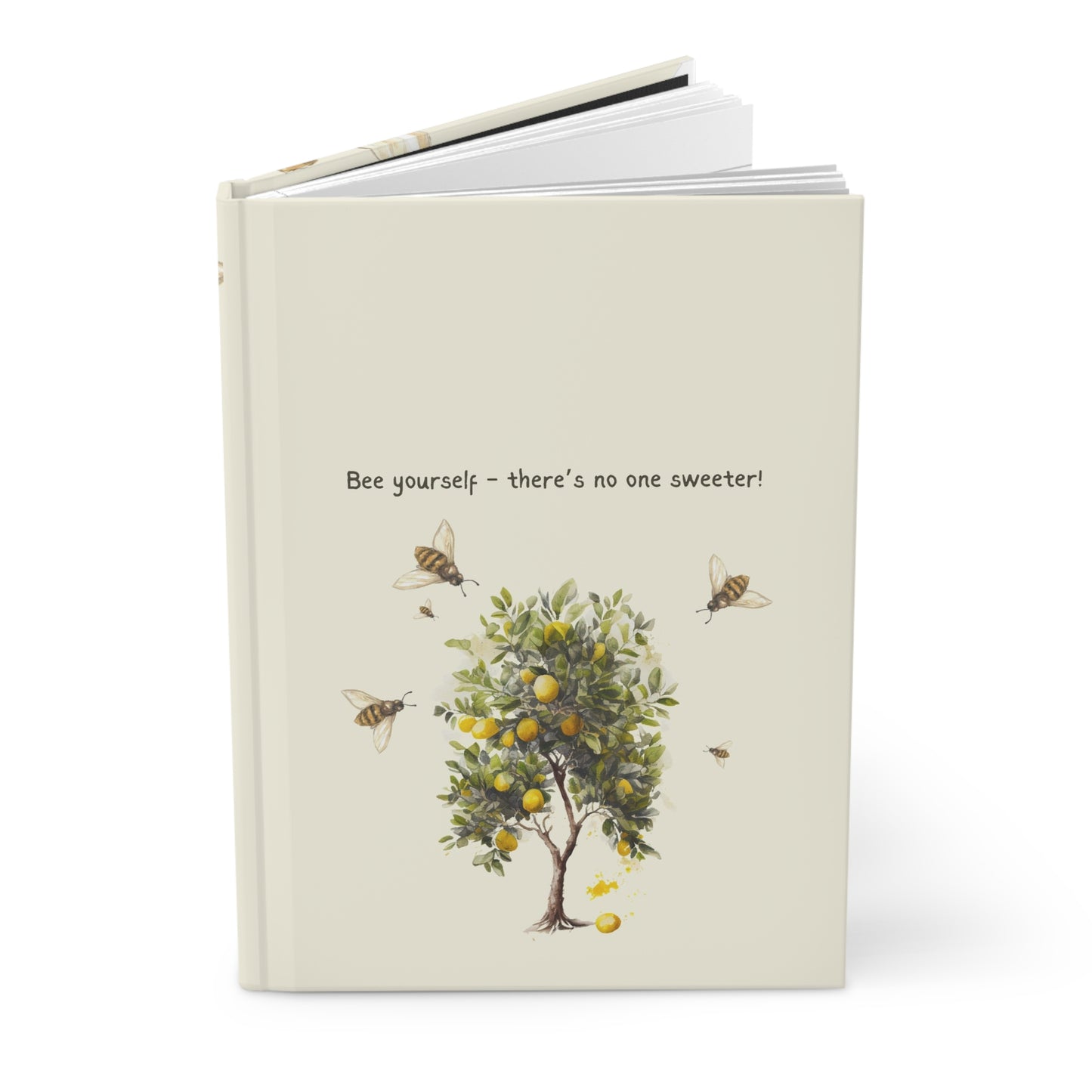 Bee Yourself Hardcover Journal - Inspirational Matte Journal with Bee and Citrus Design