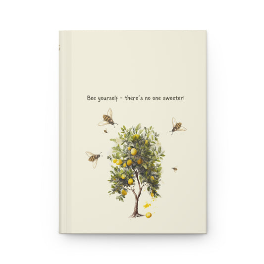 Bee Yourself Hardcover Journal - Inspirational Matte Journal with Bee and Citrus Design